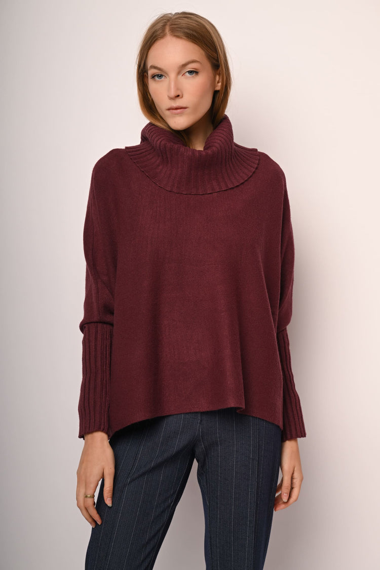 Batwing sleeves oversized turtleneck