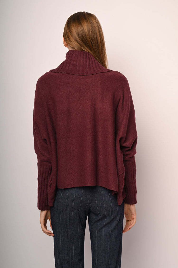 Batwing sleeves oversized turtleneck