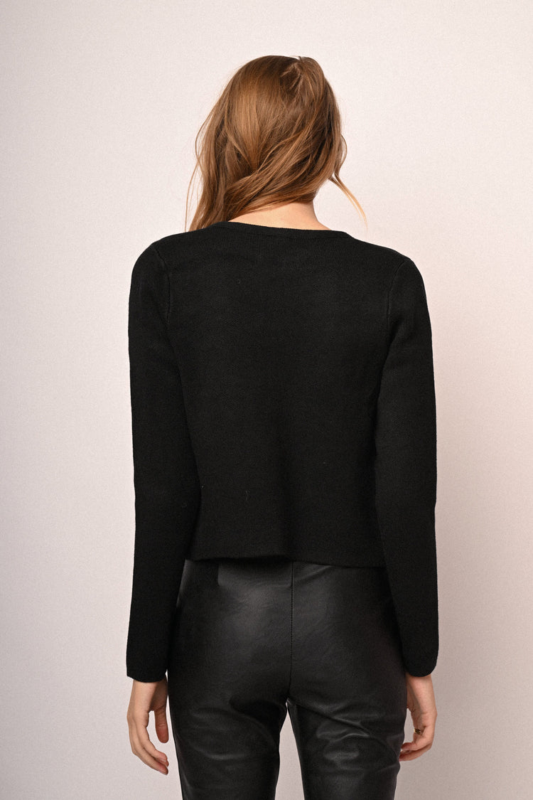 Jewel button pocket cardigan