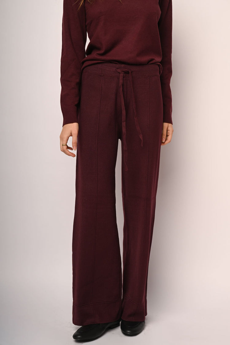 Knit wide-leg trousers