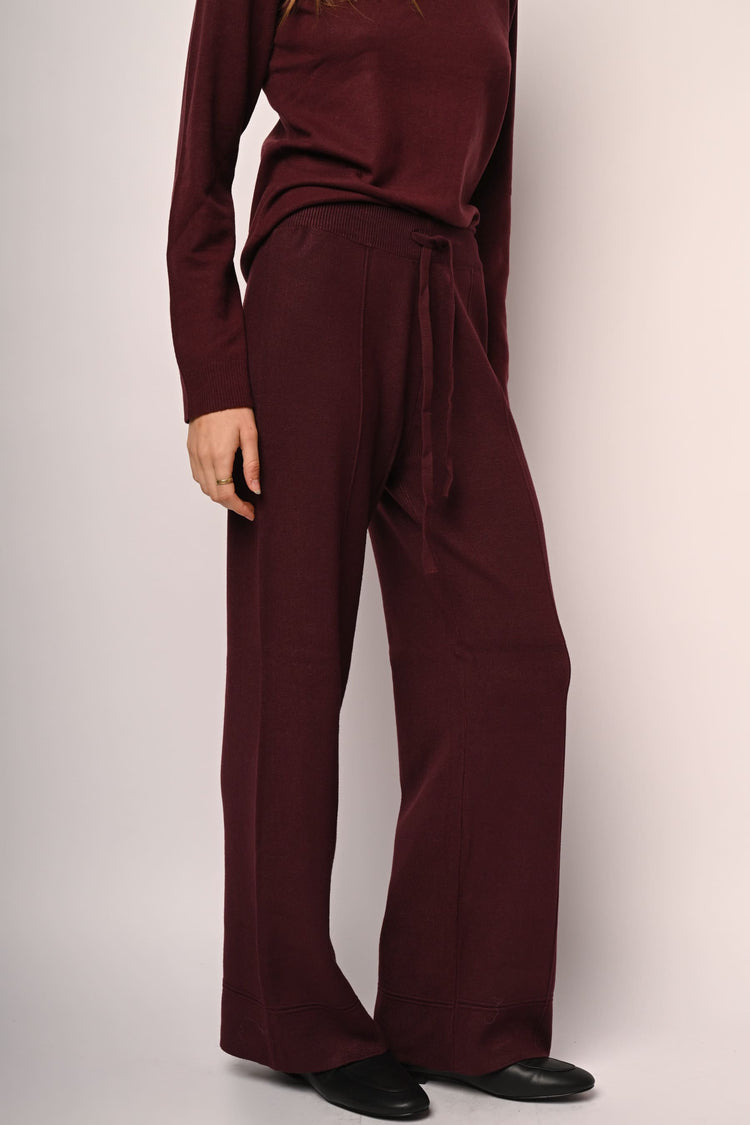 Knit wide-leg trousers