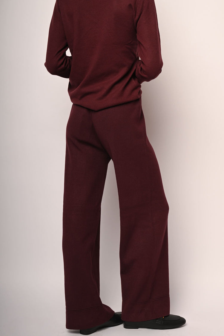 Knit wide-leg trousers