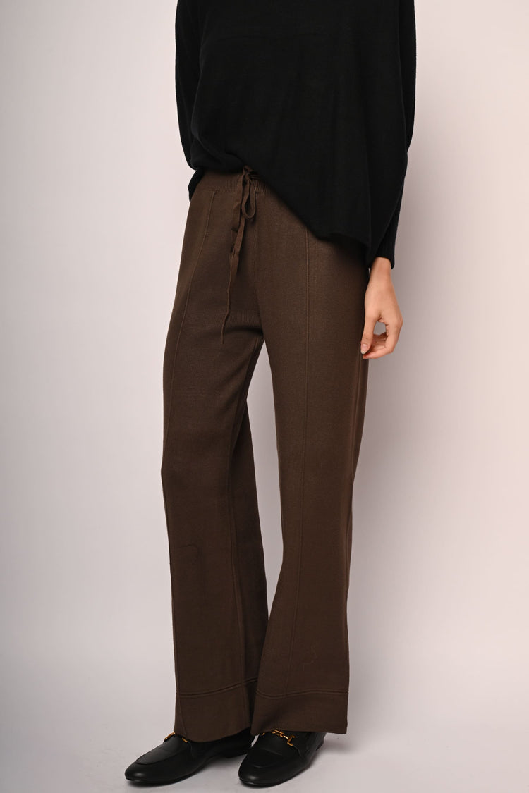 Knit wide-leg trousers