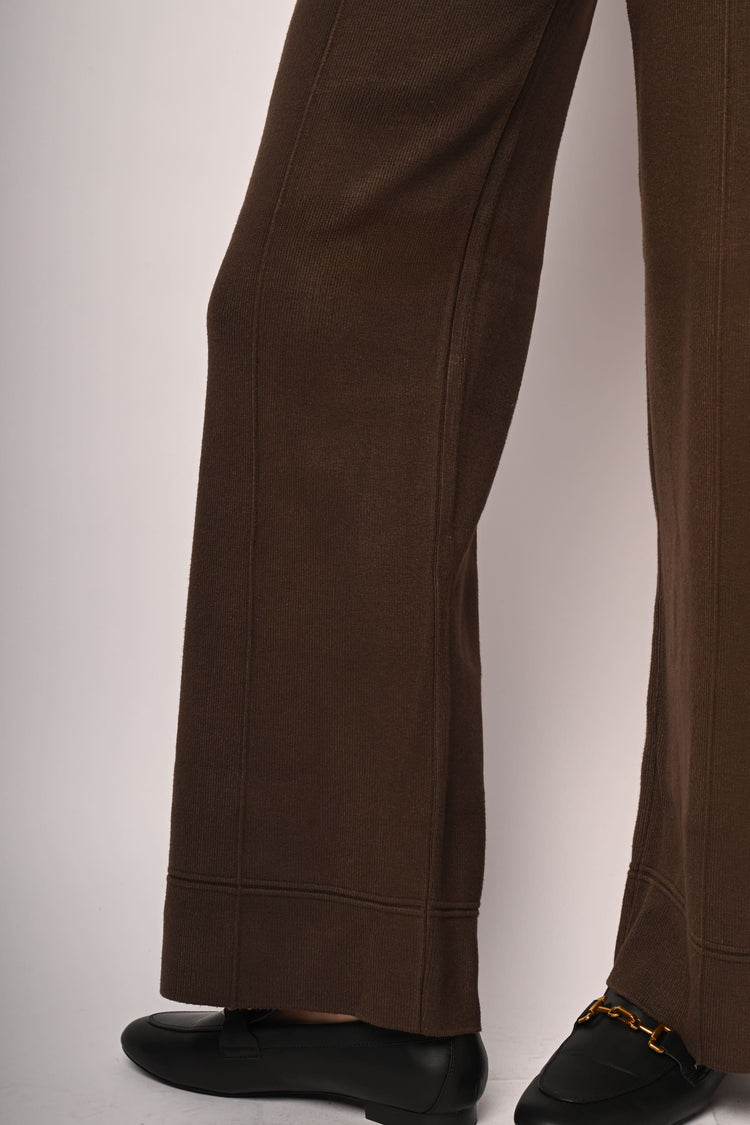 Knit wide-leg trousers