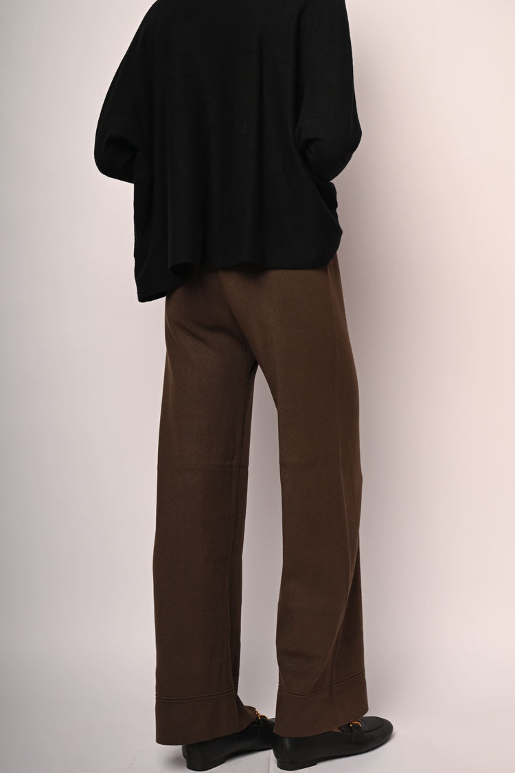 Knit wide-leg trousers