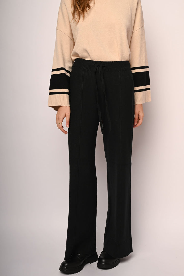 Knit wide-leg trousers