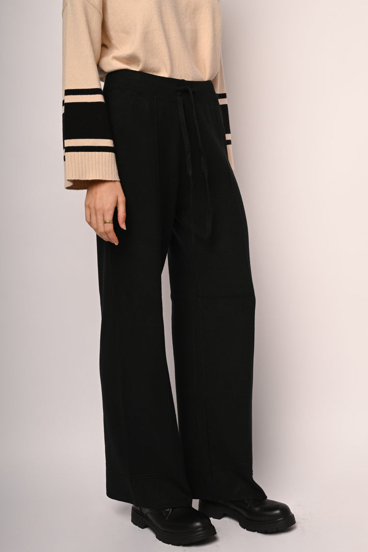 Knit wide-leg trousers