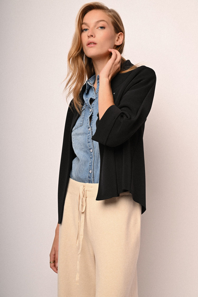Knit wide-leg trousers