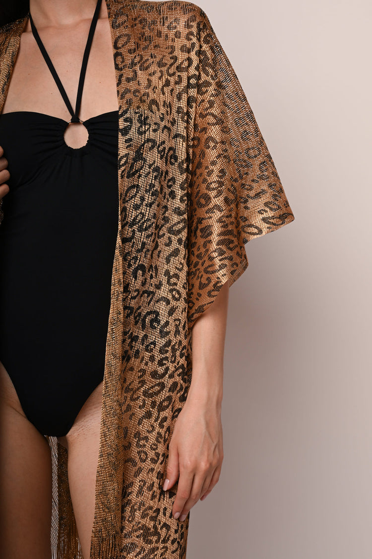 Animalier mesh beach cover-up