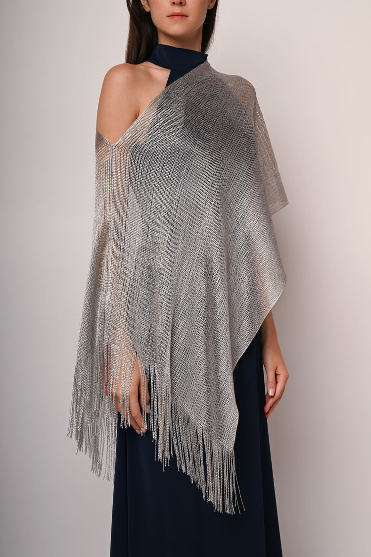 Lurex stole-poncho
