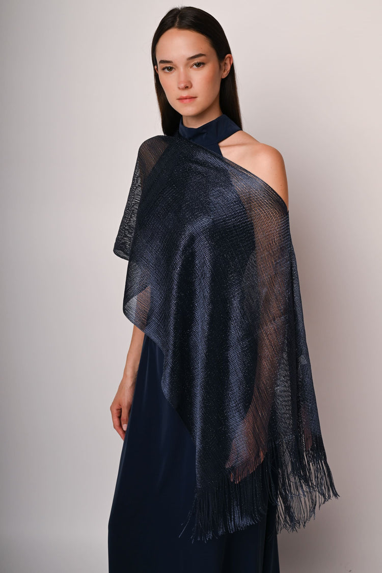 Lurex stole-poncho
