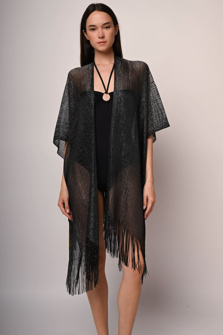 Lurex mesh beach cover-up