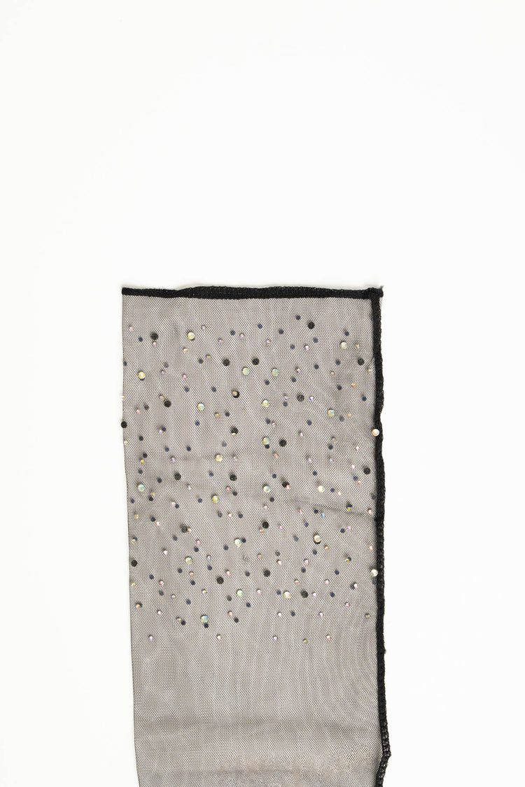 Black fishnet socks with rhinestones