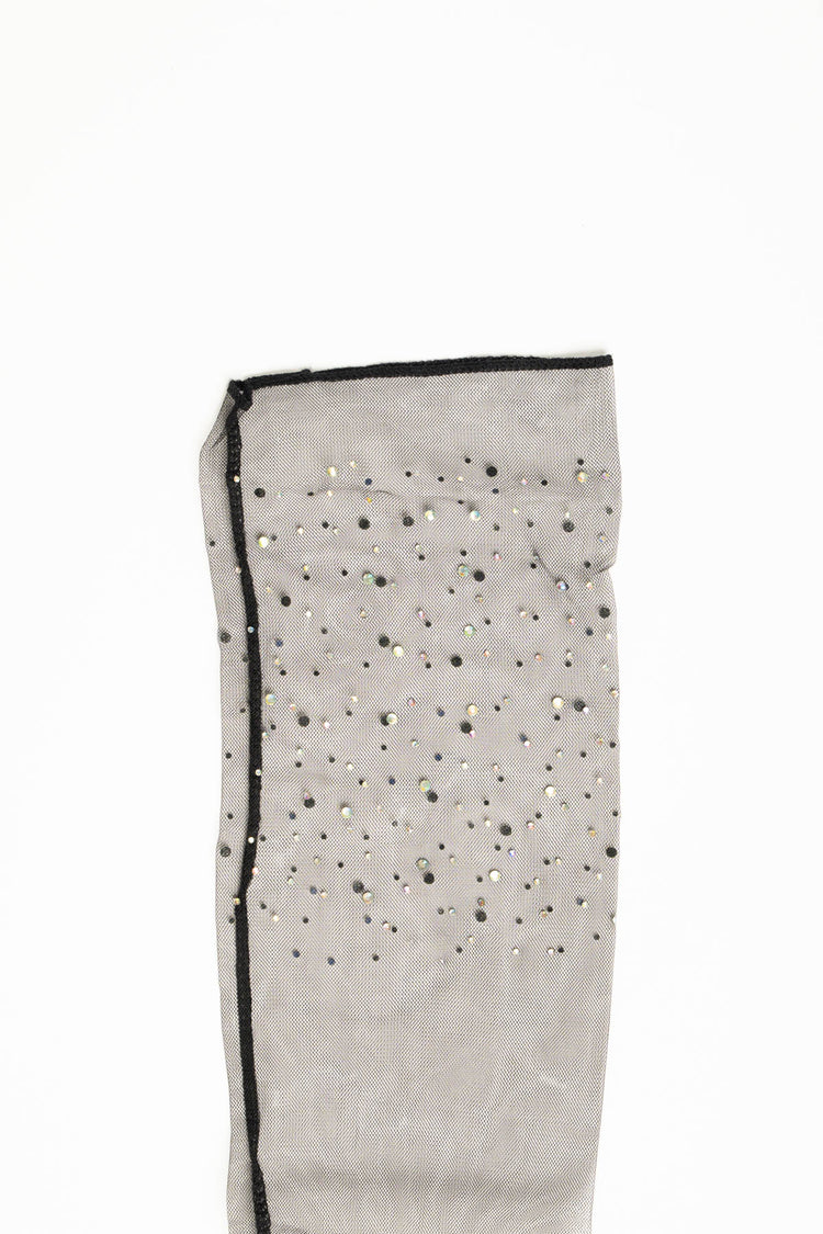 Black fishnet socks with rhinestones