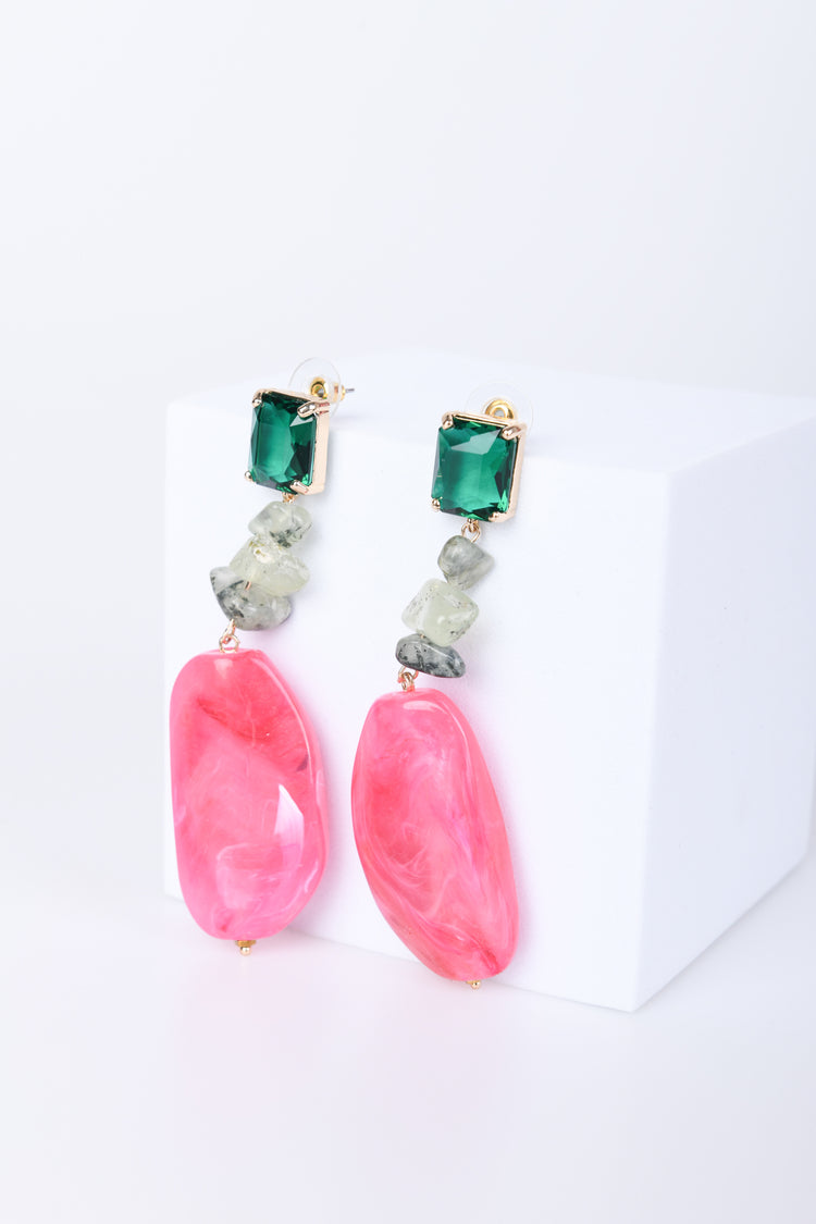 Stones pendant earrings