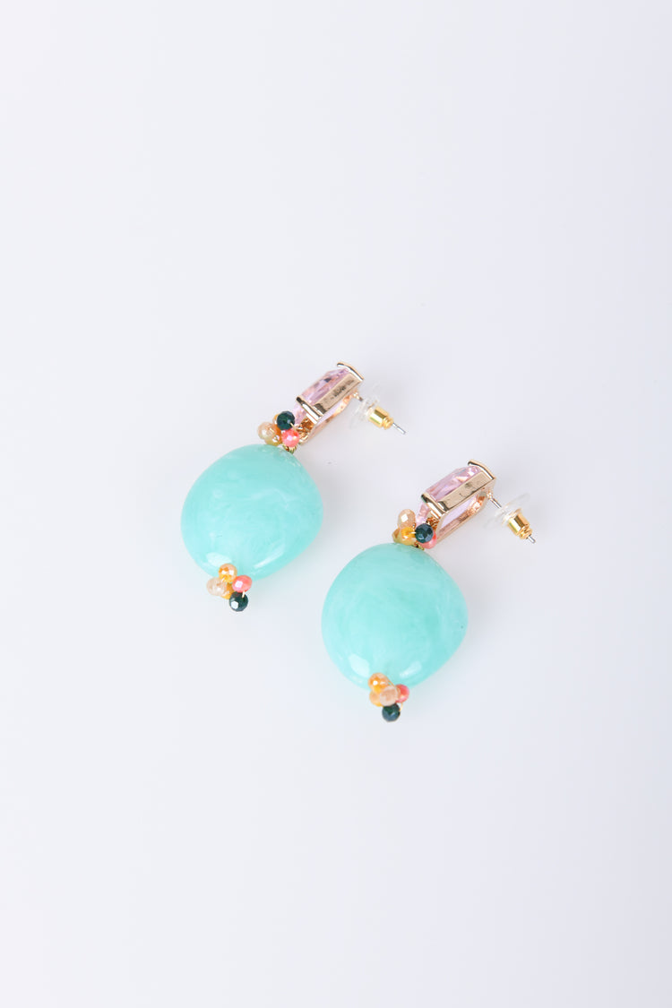 Crystal and pendant earrings