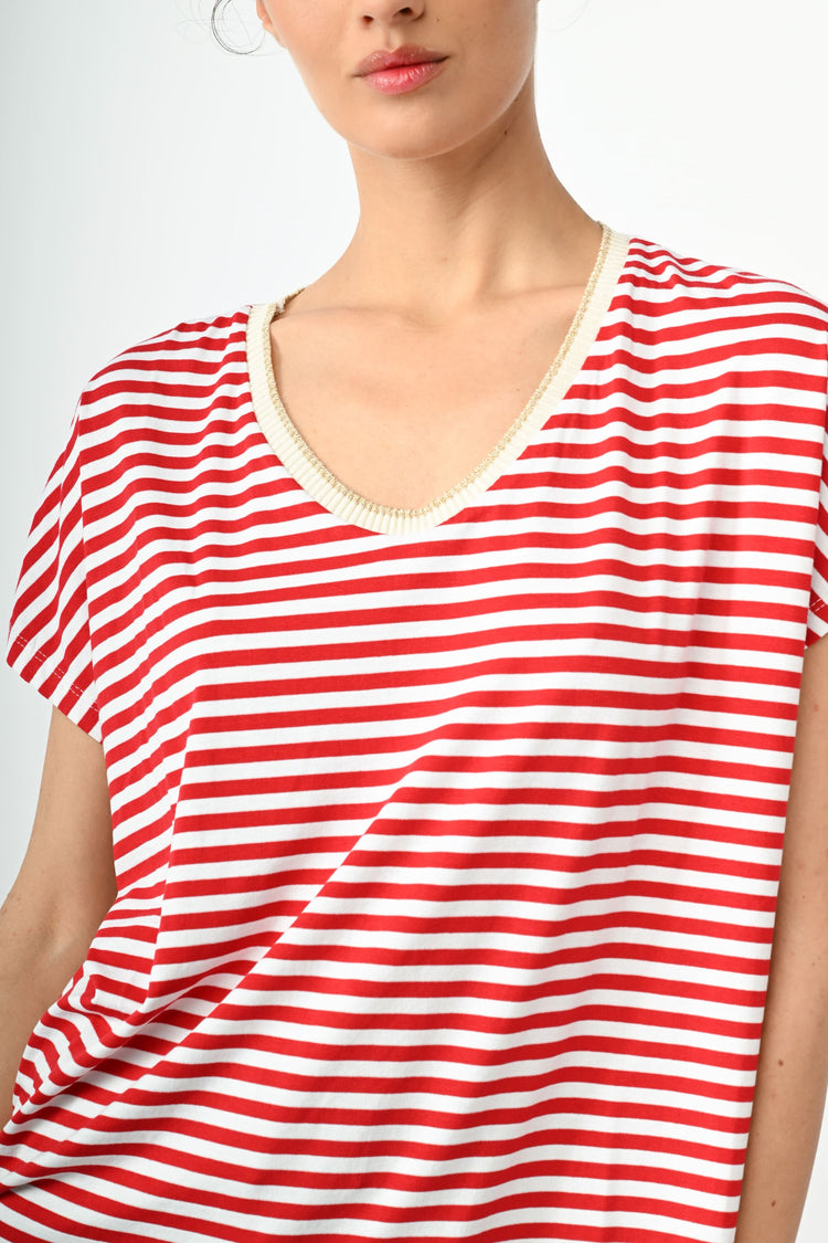 Striped viscose t-shirt