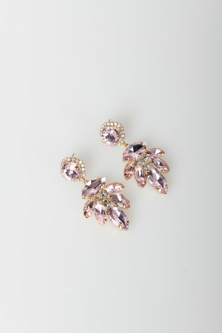 Crystals foliage earrings