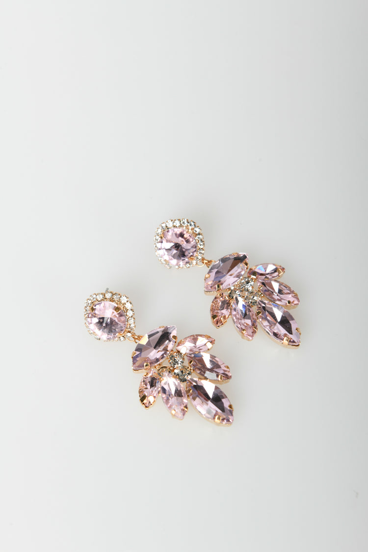 Crystals foliage earrings