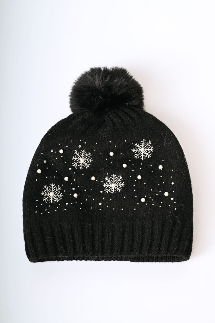 Snowflakes embroidery beanie