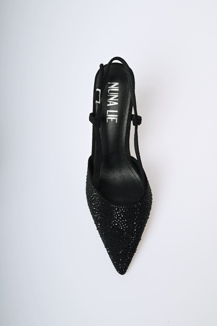 Rhinestone slingback pumps