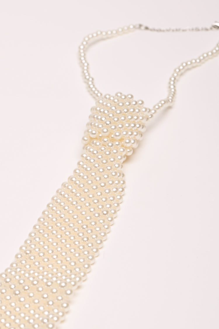 Collana a cravatta con perline
