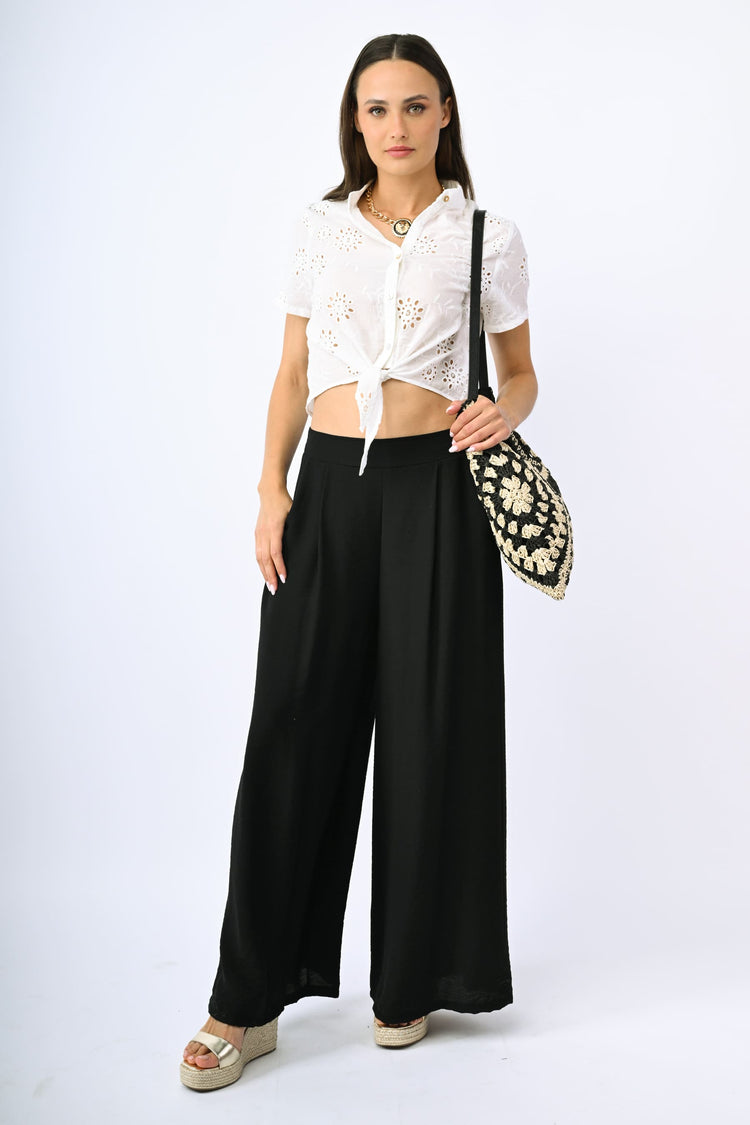 Viscose-blend palazzo trousers