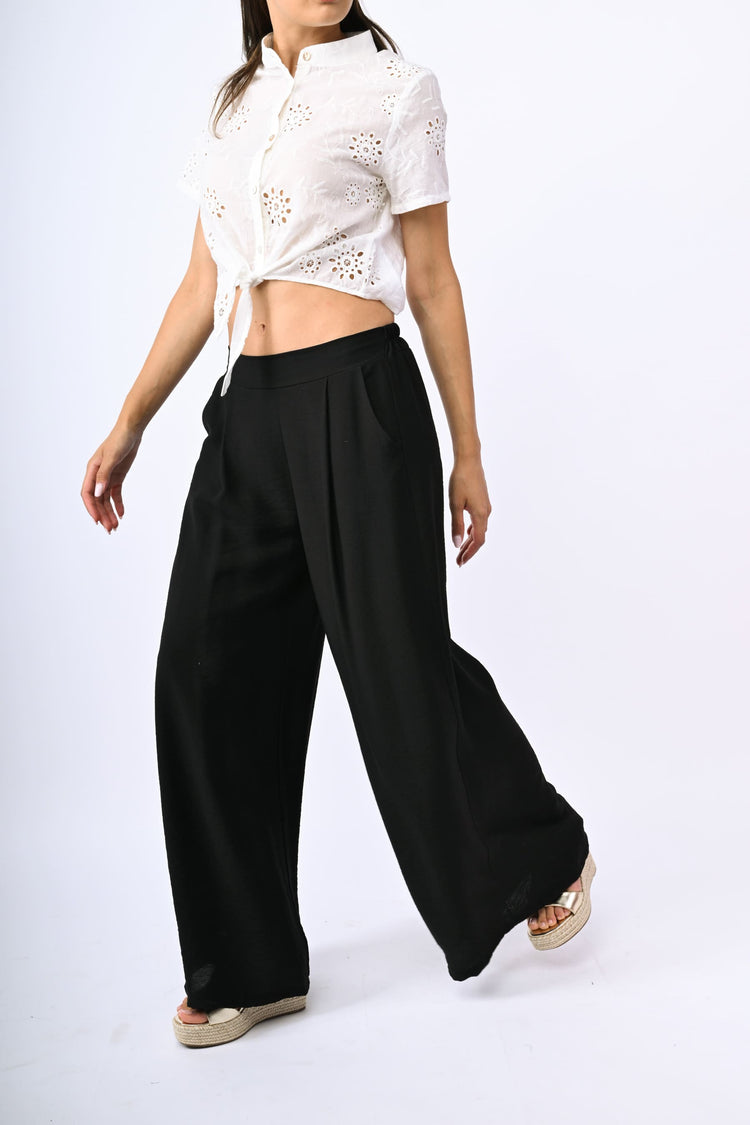 Viscose-blend palazzo trousers