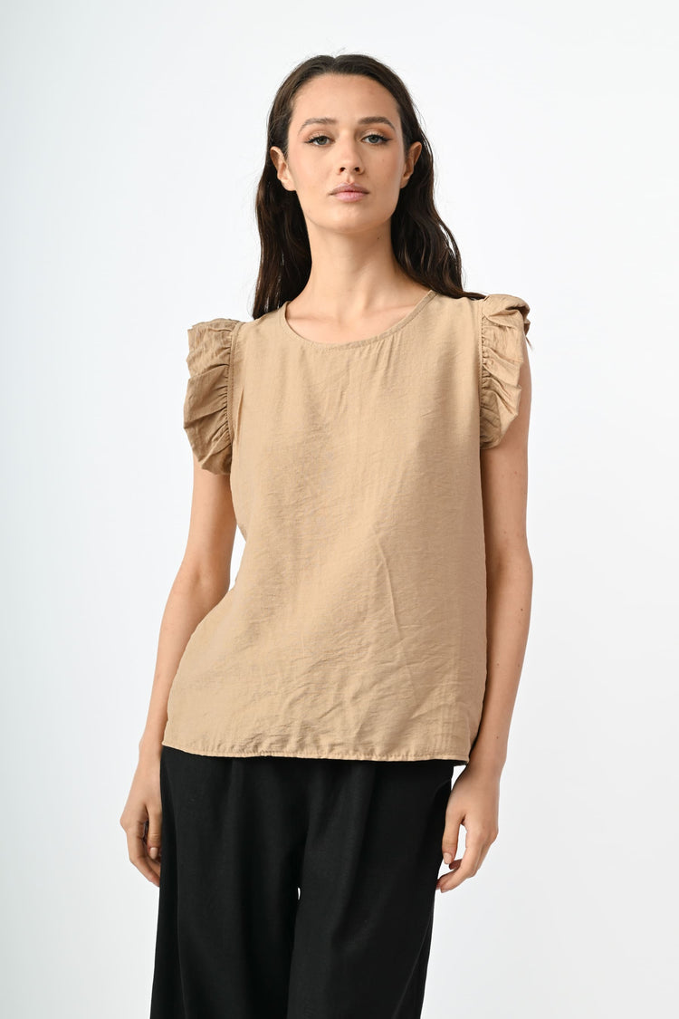 Frills viscose-blend top