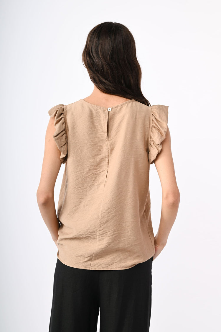 Frills viscose-blend top