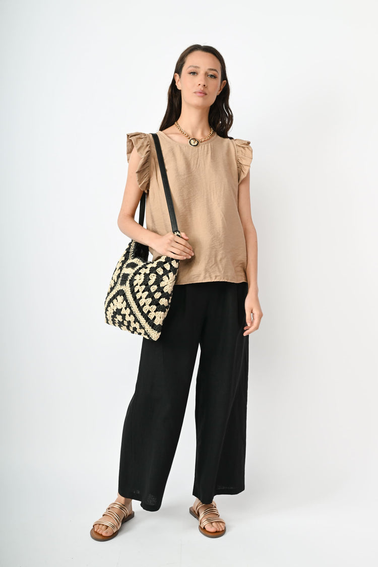 Frills viscose-blend top