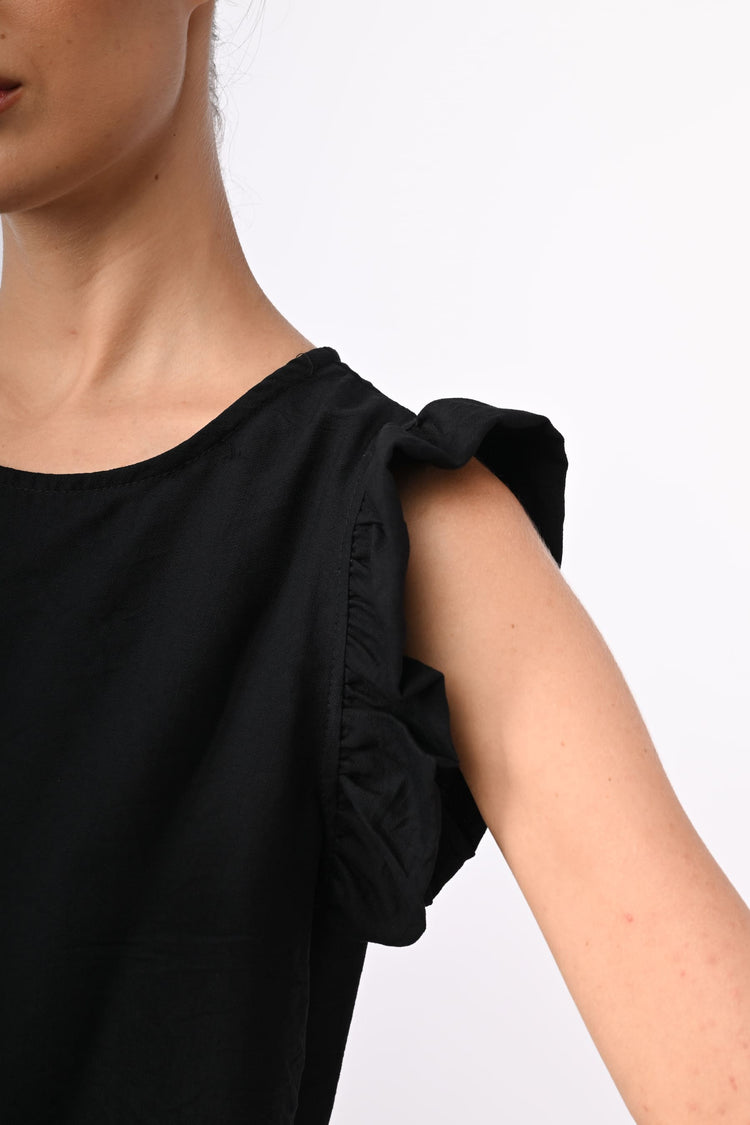 Frills viscose-blend top