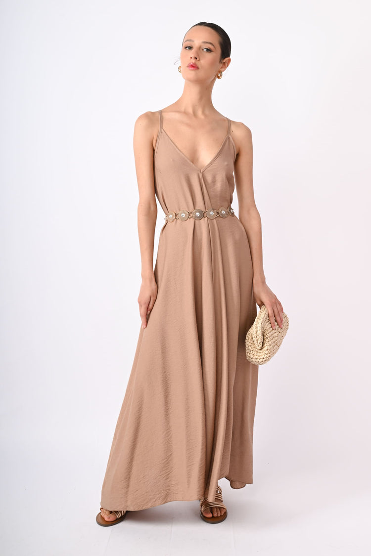 Viscose-blend long dress