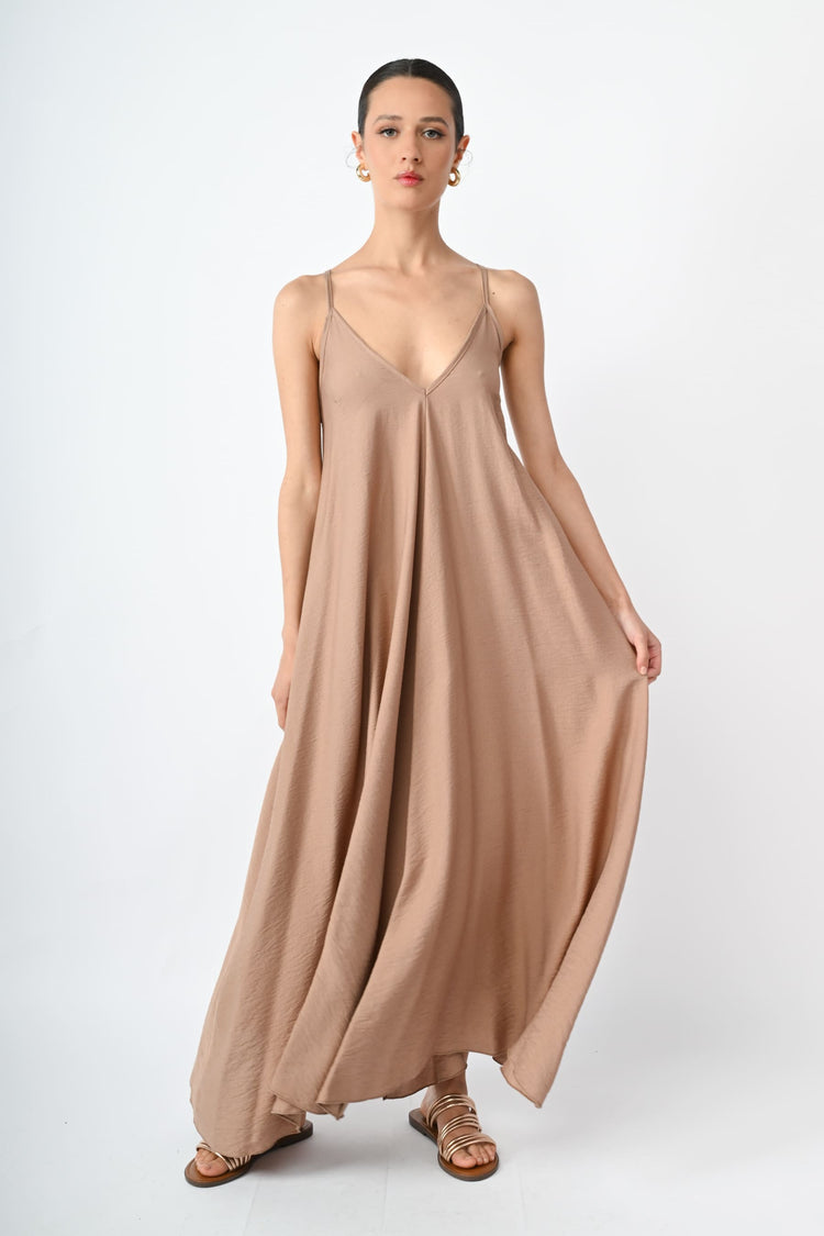 Viscose-blend long dress