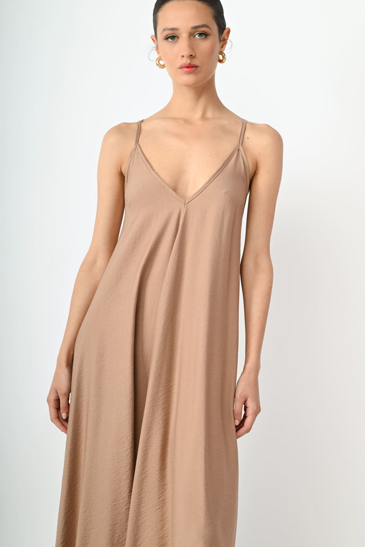 Viscose-blend long dress
