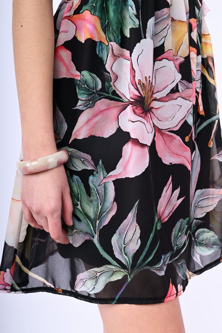 Floral print wrap mini dress