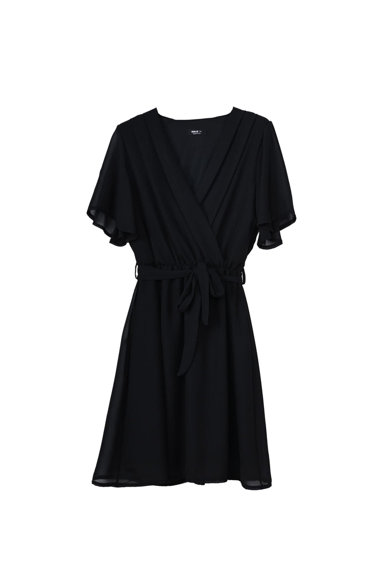 Wrap belted mini dress