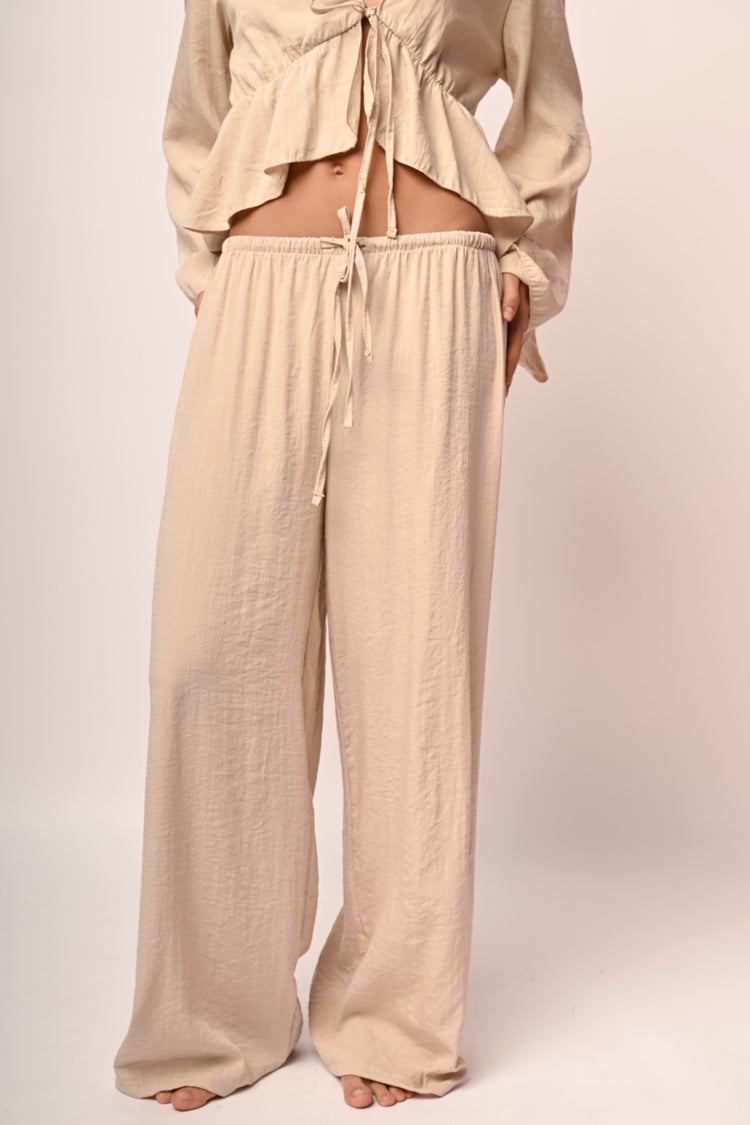 Viscose-blend wide-leg trousers