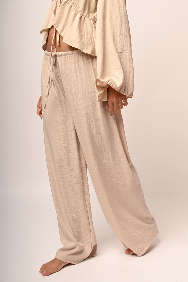 Viscose-blend wide-leg trousers