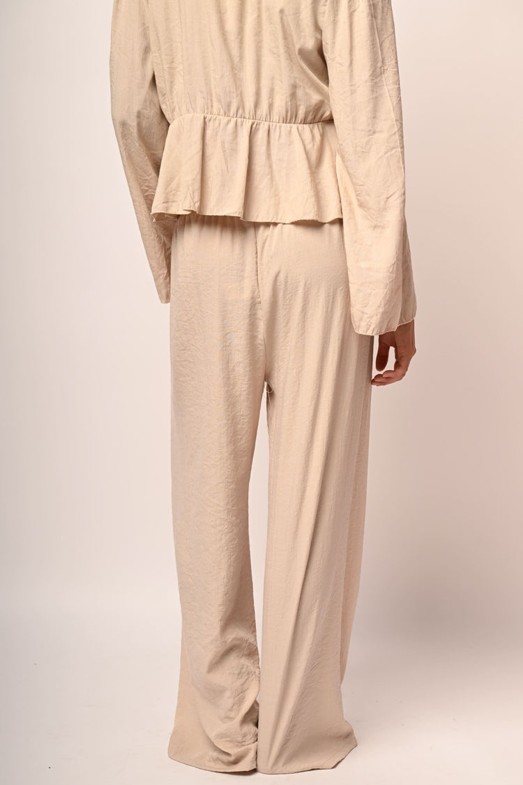 Viscose-blend wide-leg trousers