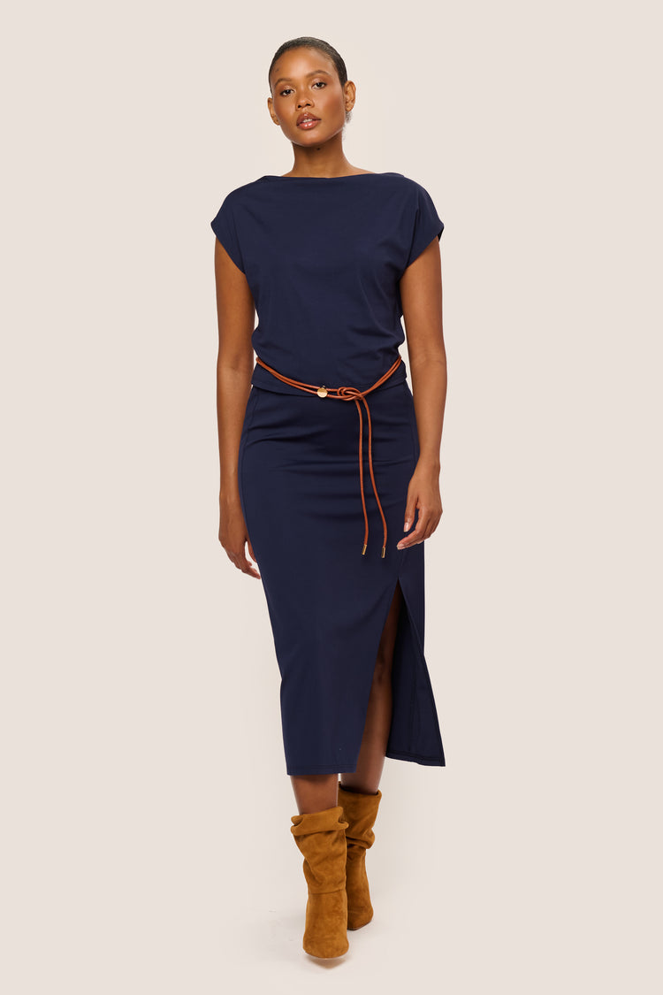 Split midi skirt