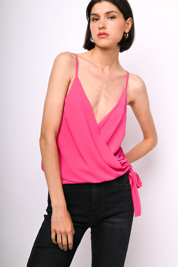 Bow-detail wrap top