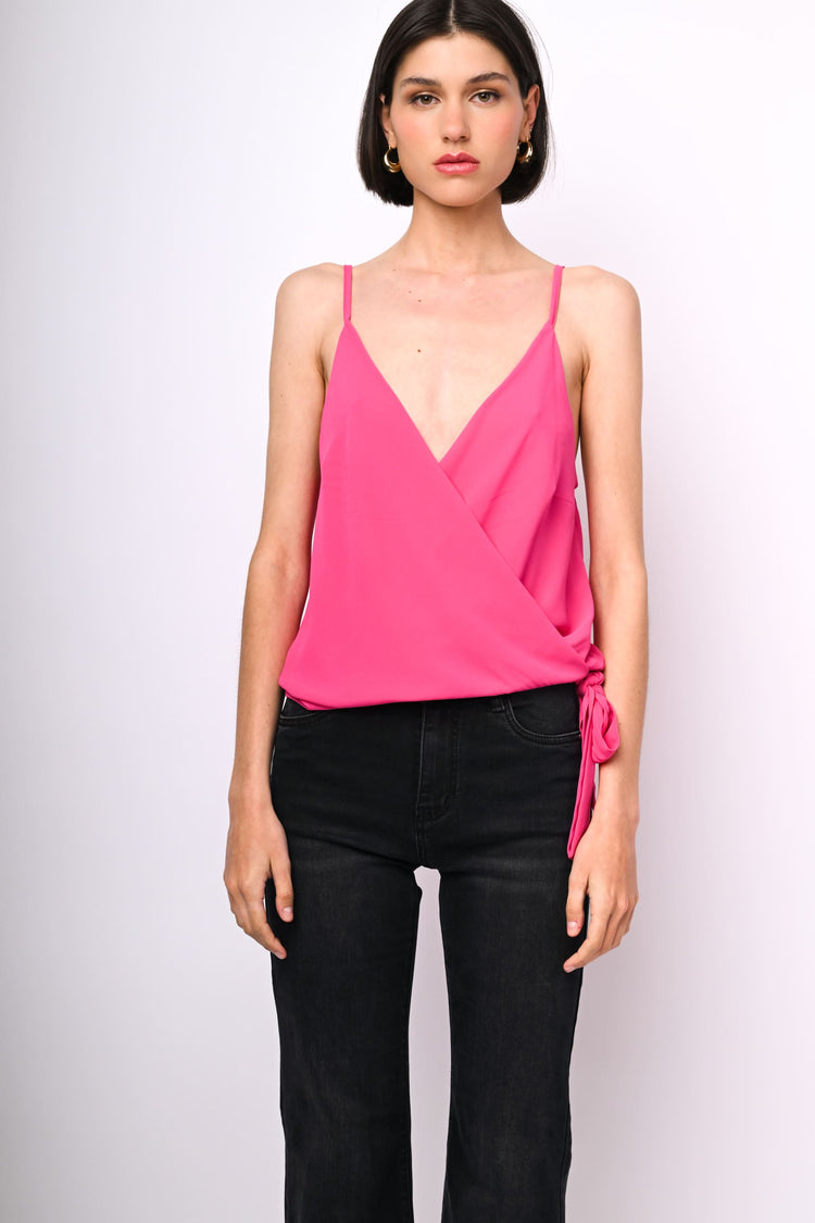 Bow-detail wrap top
