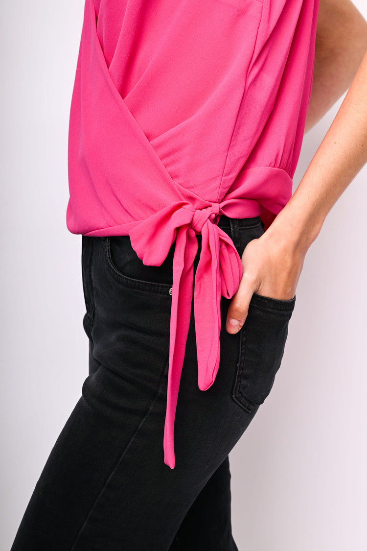 Bow-detail wrap top