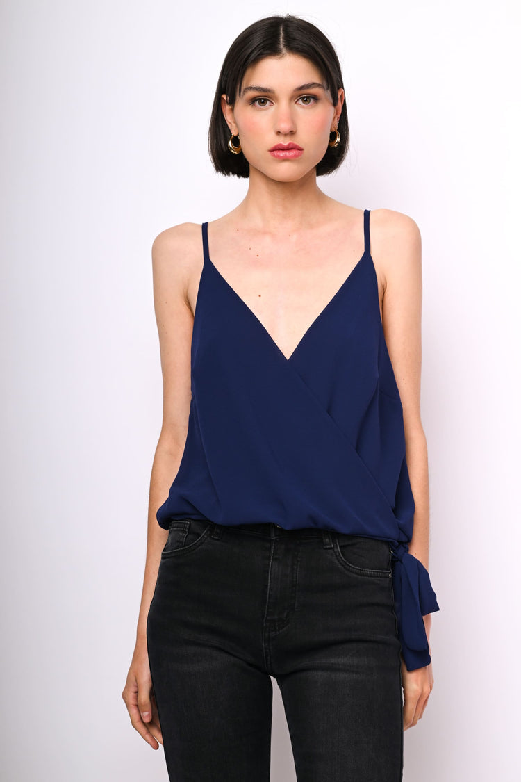 Bow-detail wrap top