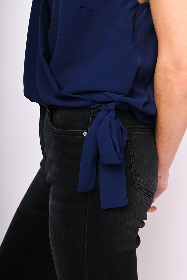 Bow-detail wrap top