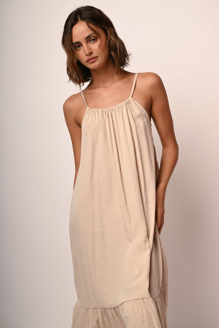 Flounce viscose-blend maxi dress