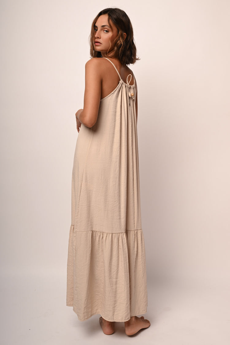 Flounce viscose-blend maxi dress