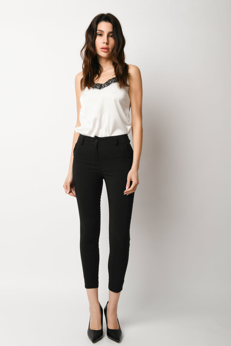 Viscose-blend slim-fit trousers