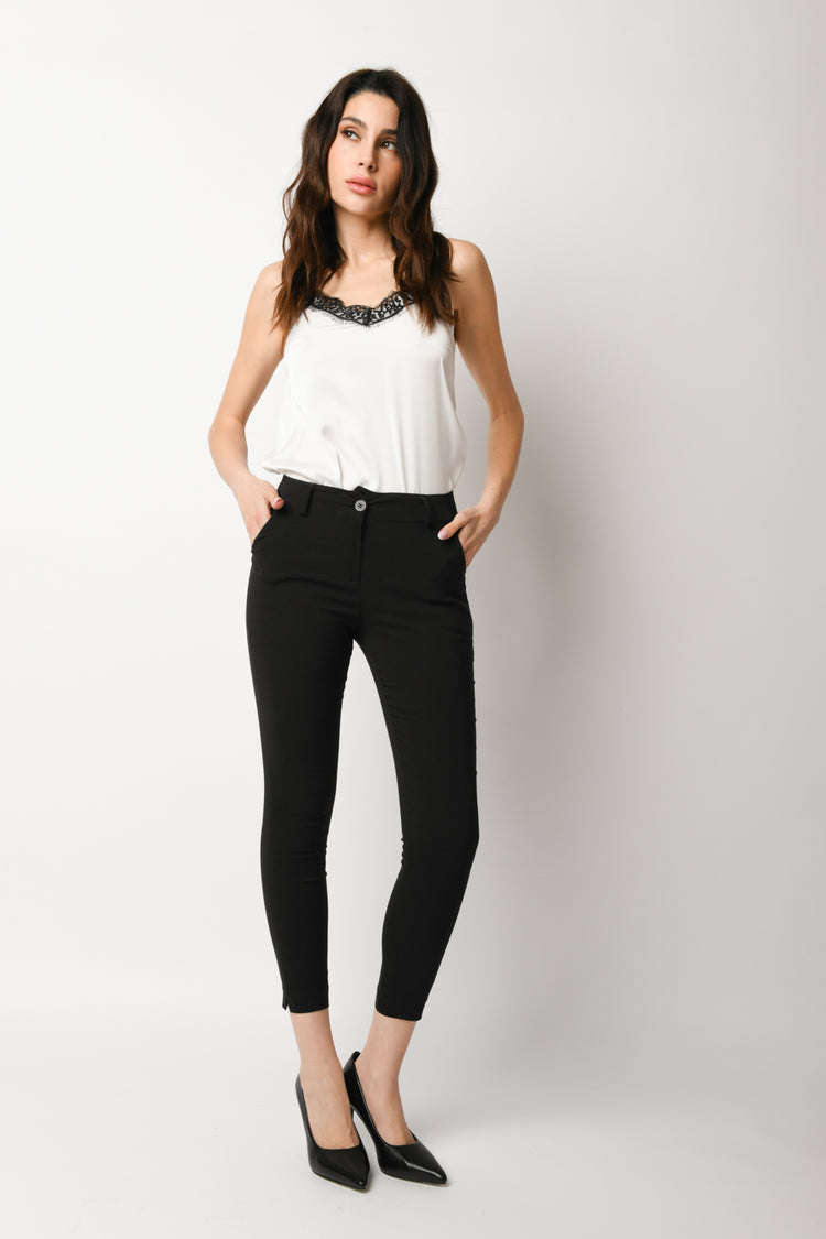 Viscose-blend slim-fit trousers